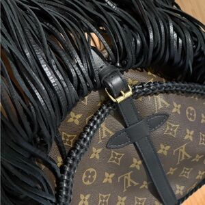 Louis Vuitton Black and Brown Monogram Fringe Bag